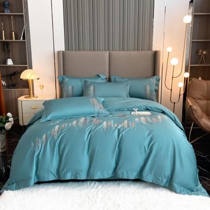 91家纺网 家纺一手货源 找家纺 总芯氧 2021新款60S长绒棉高精密绣花四件套-都市生活