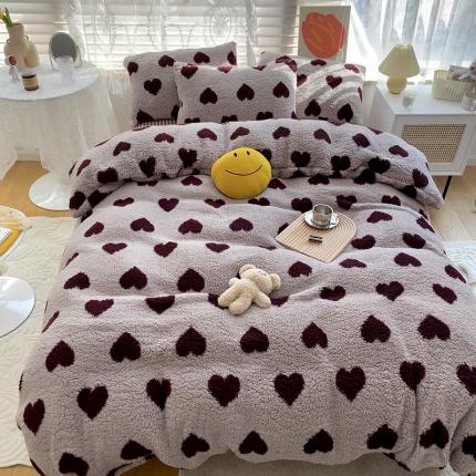 91家纺网 家纺一手货源 找家纺 三朵家纺 2021新款泰迪绒四件套