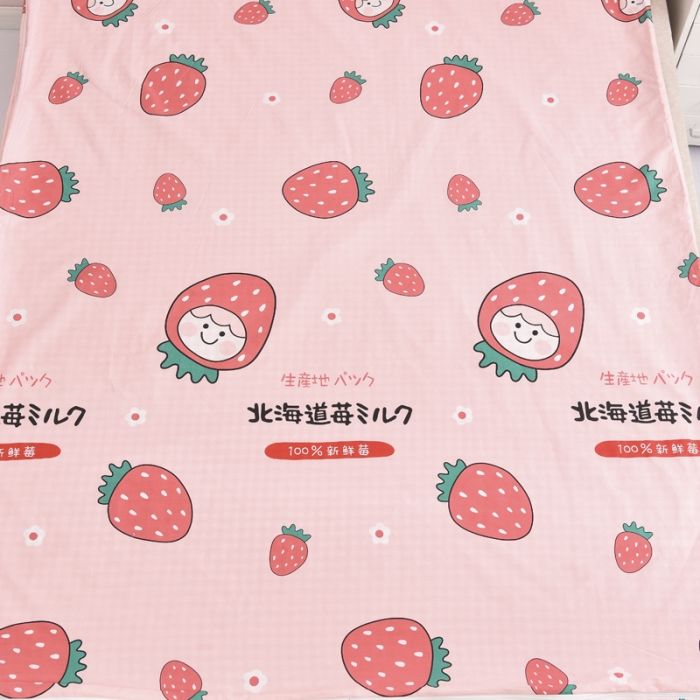 91家纺网 家纺一手货源 找家纺 吉咪兔家纺 2022新款全棉卡通大童睡袋防踢被 大草莓