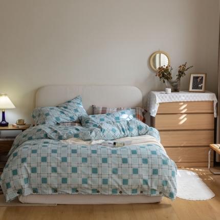 91家纺网 家纺一手货源 找家纺 寐眠 2021新款全棉磨毛印花被套 遇见-格调蓝