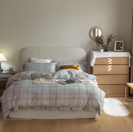 寐眠 2021新款全棉磨毛印花被套 遇见-月牙灰