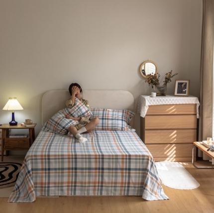 91家纺网 家纺一手货源 找家纺 寐眠 2021新款全棉磨毛印花床单 遇见-米可蓝