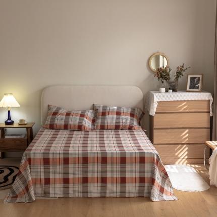 寐眠 2021新款全棉磨毛印花床单 遇见-格调橘