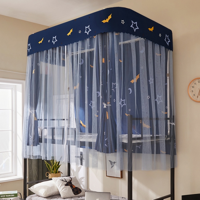 91家纺网 家纺一手货源 找家纺 迪凡保罗蚊帐 2021新款C14导轨遮光帘学生蚊帐 蓝月亮