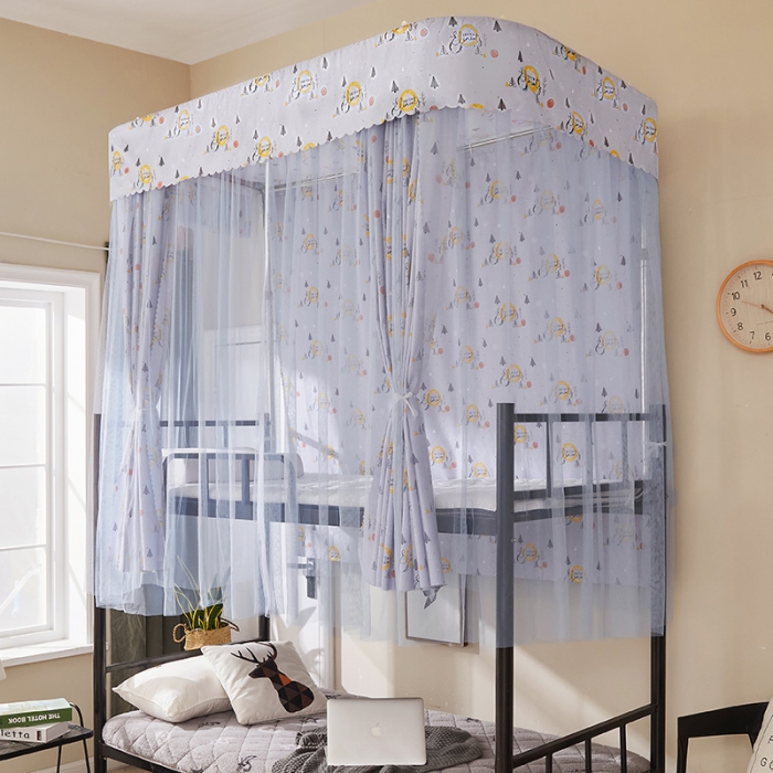 91家纺网 家纺一手货源 找家纺 迪凡保罗蚊帐 2021新款C14导轨遮光帘学生蚊帐 仙人掌