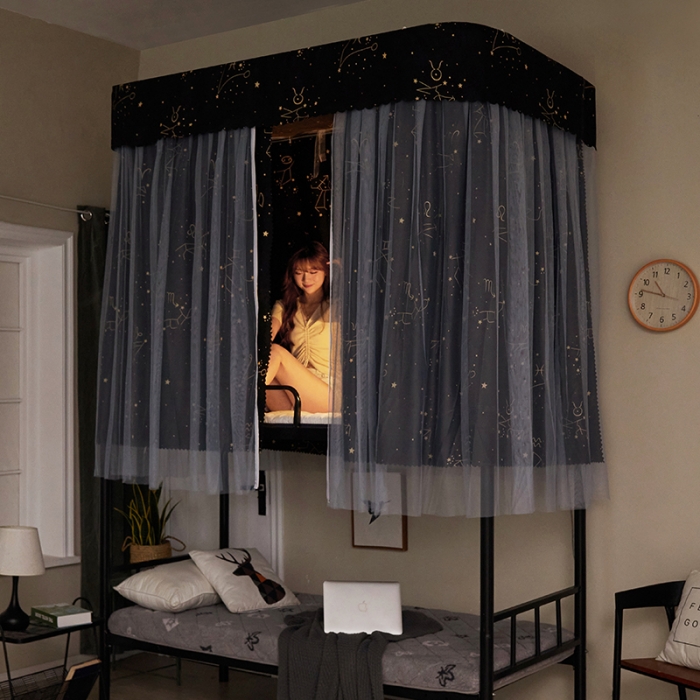 91家纺网 家纺一手货源 找家纺 迪凡保罗蚊帐 2021新款C14导轨遮光帘学生蚊帐 星座
