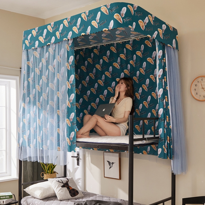 91家纺网 家纺一手货源 找家纺 迪凡保罗蚊帐 2021新款C14导轨遮光帘学生蚊帐 羽之恋