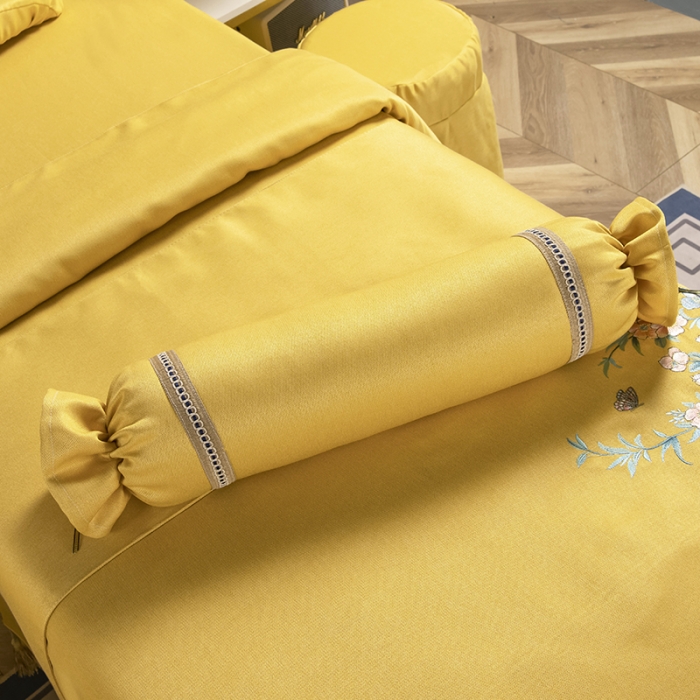 91家纺网 家纺一手货源 找家纺 不打烊家纺 2021新款美容床罩 春风拂面-黄色