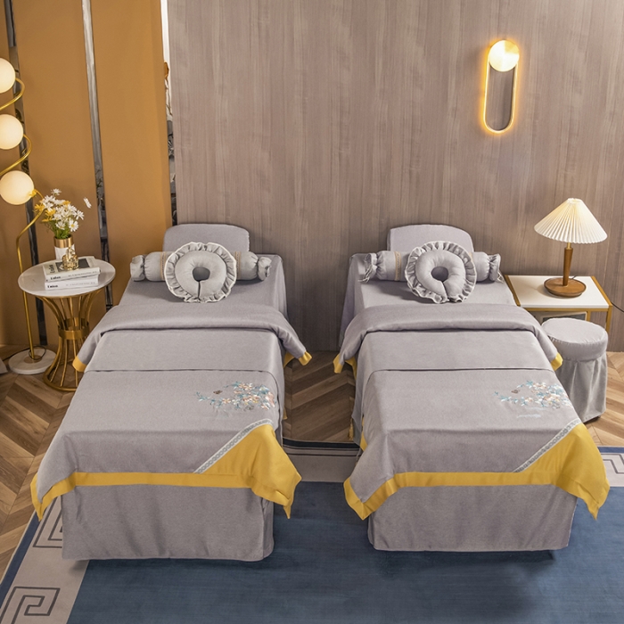 91家纺网 家纺一手货源 找家纺 不打烊家纺 2021新款美容床罩 春风拂面-灰色