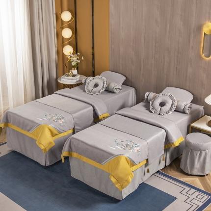 不打烊家纺 2021新款美容床罩 春风拂面-灰色