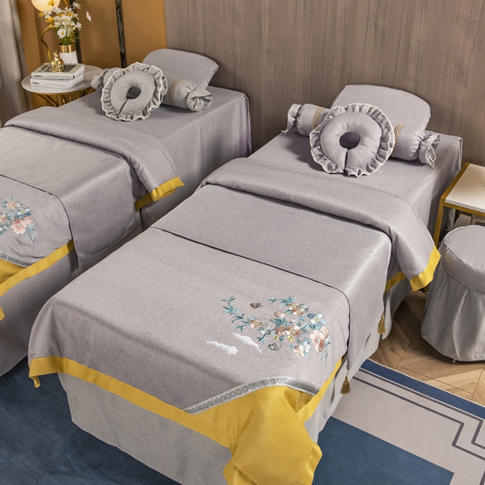 91家纺网 家纺一手货源 找家纺 不打烊家纺 2021新款美容床罩 春风拂面-灰色