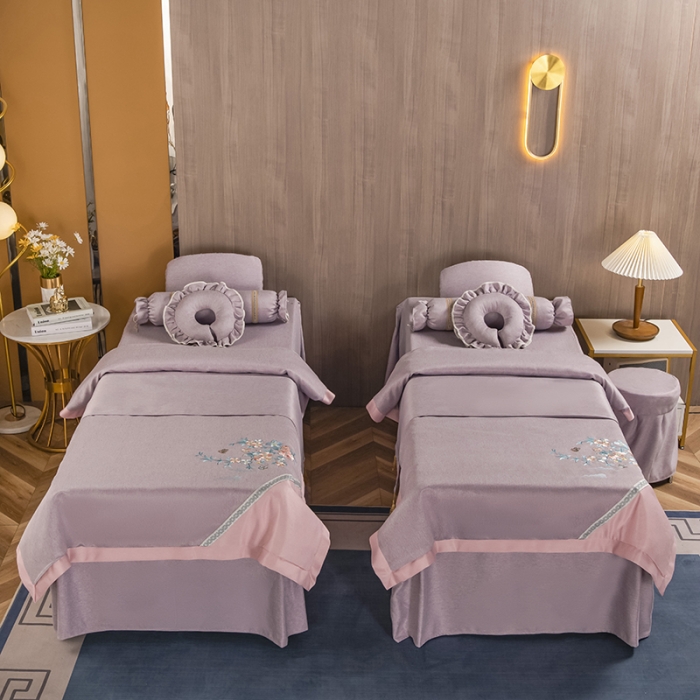 91家纺网 家纺一手货源 找家纺 不打烊家纺 2021新款美容床罩 春风拂面-浅紫色