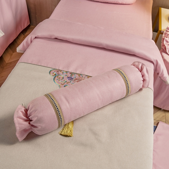 91家纺网 家纺一手货源 找家纺 不打烊家纺 2021新款美容床罩 锦绣中华-粉色