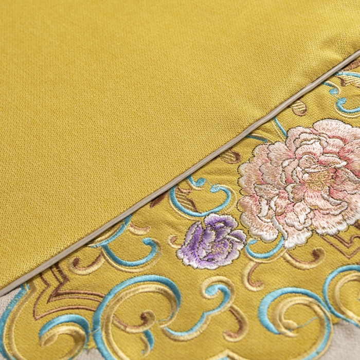 91家纺网 家纺一手货源 找家纺 不打烊家纺 2021新款美容床罩 锦绣中华-黄色