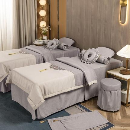 不打烊家纺 2021新款美容床罩 锦绣中华-灰色