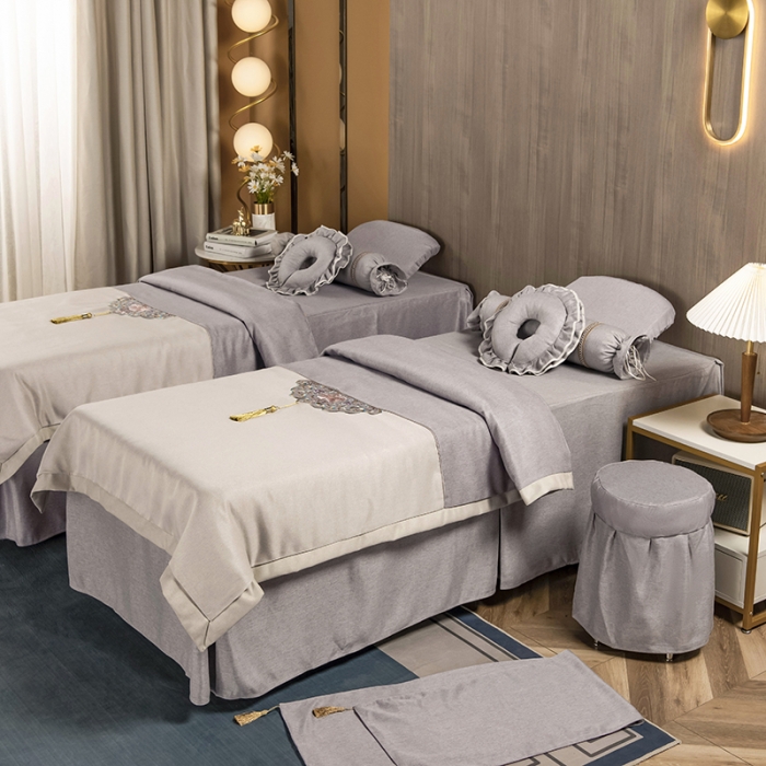 91家纺网 家纺一手货源 找家纺 不打烊家纺 2021新款美容床罩 锦绣中华-灰色