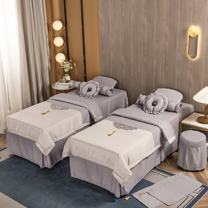 91家纺网 家纺一手货源 找家纺 不打烊家纺 2021新款美容床罩 锦绣中华-灰色