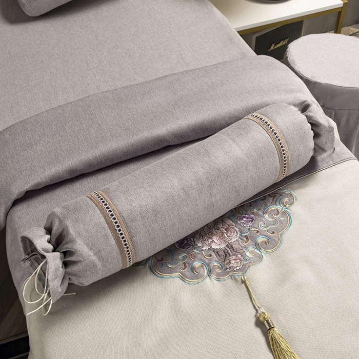 91家纺网 家纺一手货源 找家纺 不打烊家纺 2021新款美容床罩 锦绣中华-灰色