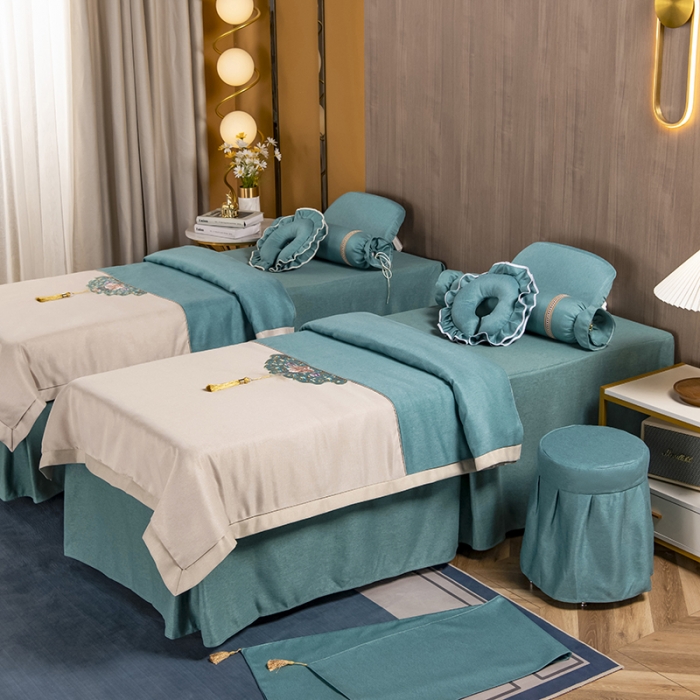 91家纺网 家纺一手货源 找家纺 不打烊家纺 2021新款美容床罩 锦绣中华-孔雀绿