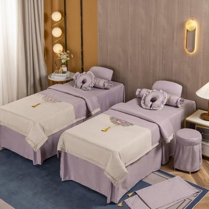 不打烊家纺 2021新款美容床罩 锦绣中华-浅紫