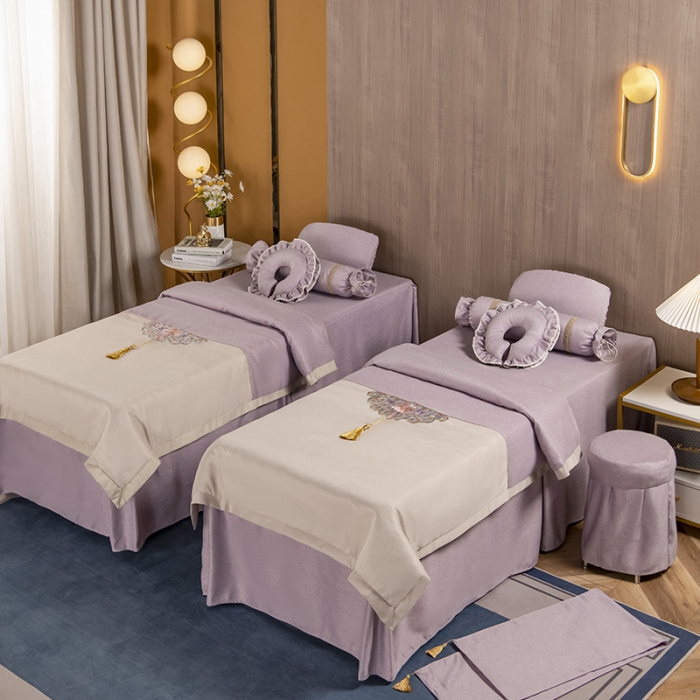 91家纺网 家纺一手货源 找家纺 不打烊家纺 2021新款美容床罩 锦绣中华-浅紫