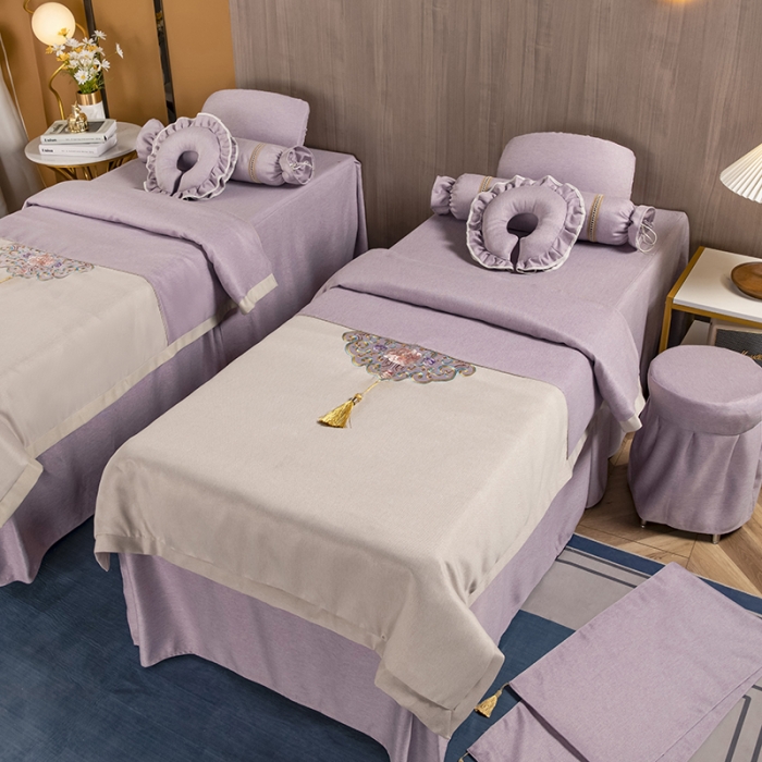 91家纺网 家纺一手货源 找家纺 不打烊家纺 2021新款美容床罩 锦绣中华-浅紫