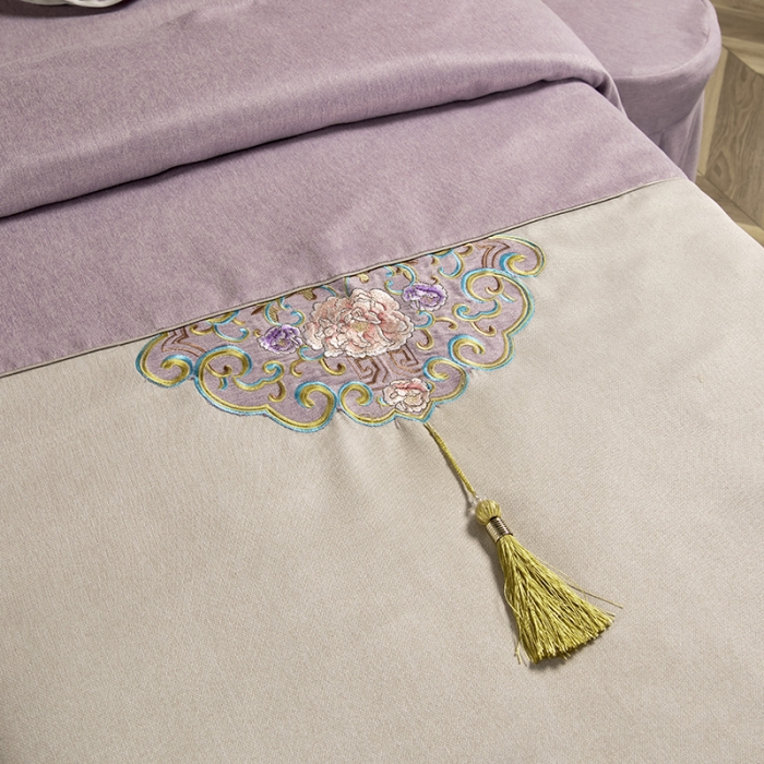 91家纺网 家纺一手货源 找家纺 不打烊家纺 2021新款美容床罩 锦绣中华-浅紫