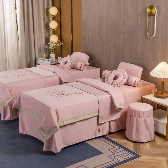 91家纺网 家纺一手货源 找家纺 不打烊家纺 2021新款美容床罩 四季如春-粉色