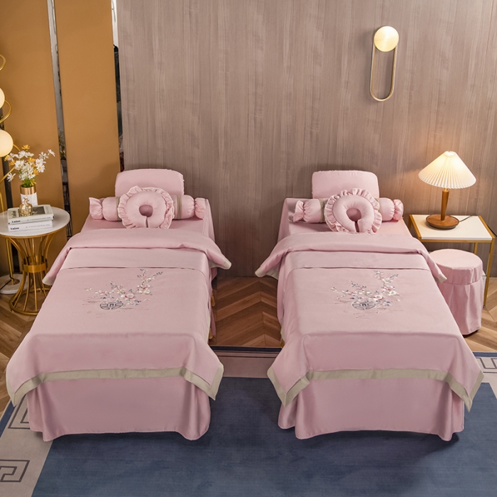 91家纺网 家纺一手货源 找家纺 不打烊家纺 2021新款美容床罩 四季如春-粉色