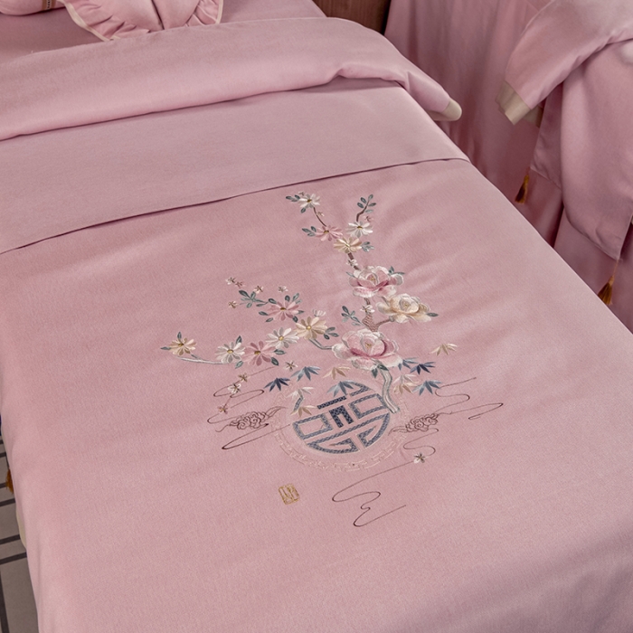 91家纺网 家纺一手货源 找家纺 不打烊家纺 2021新款美容床罩 四季如春-粉色