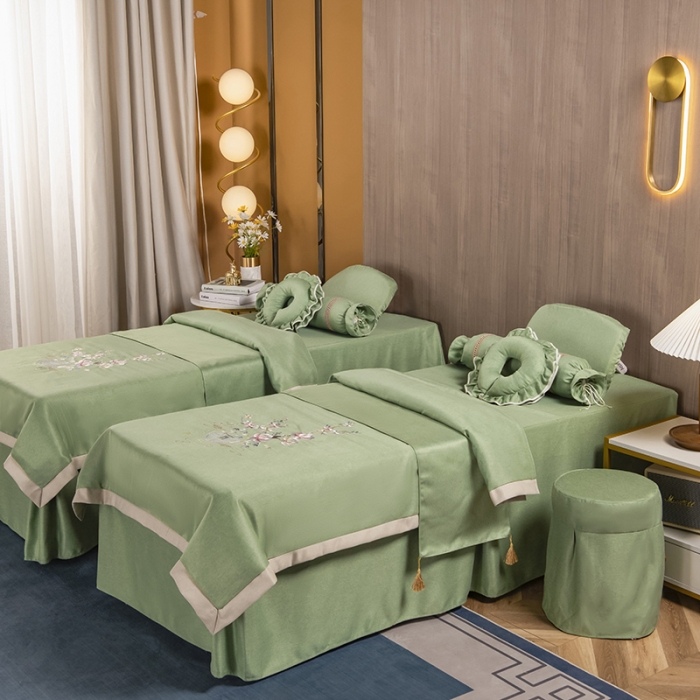 91家纺网 家纺一手货源 找家纺 不打烊家纺 2021新款美容床罩 四季如春-果绿