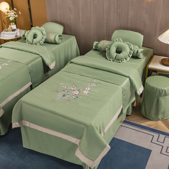 91家纺网 家纺一手货源 找家纺 不打烊家纺 2021新款美容床罩 四季如春-果绿