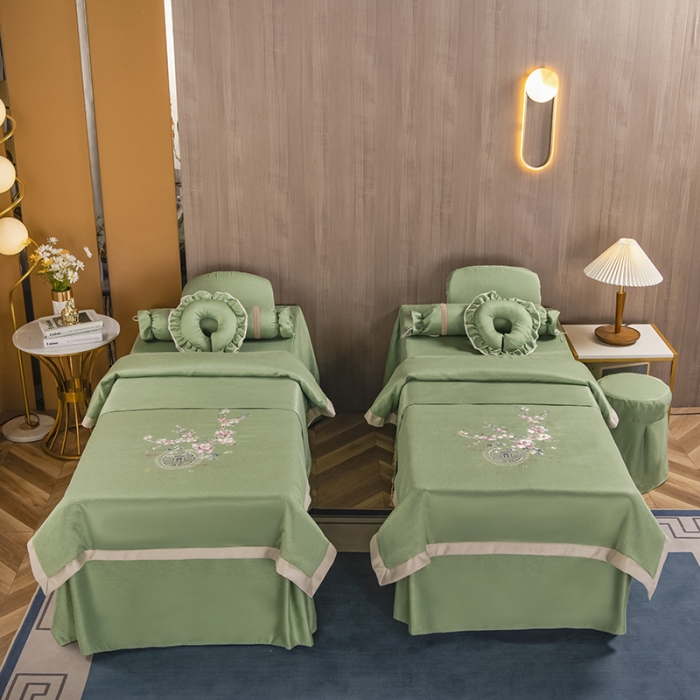 91家纺网 家纺一手货源 找家纺 不打烊家纺 2021新款美容床罩 四季如春-果绿