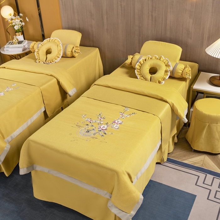 91家纺网 家纺一手货源 找家纺 不打烊家纺 2021新款美容床罩 四季如春-黄色