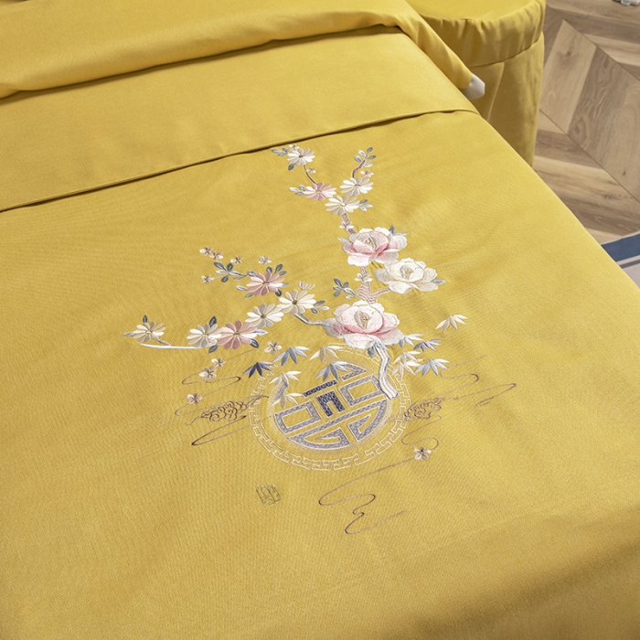 91家纺网 家纺一手货源 找家纺 不打烊家纺 2021新款美容床罩 四季如春-黄色