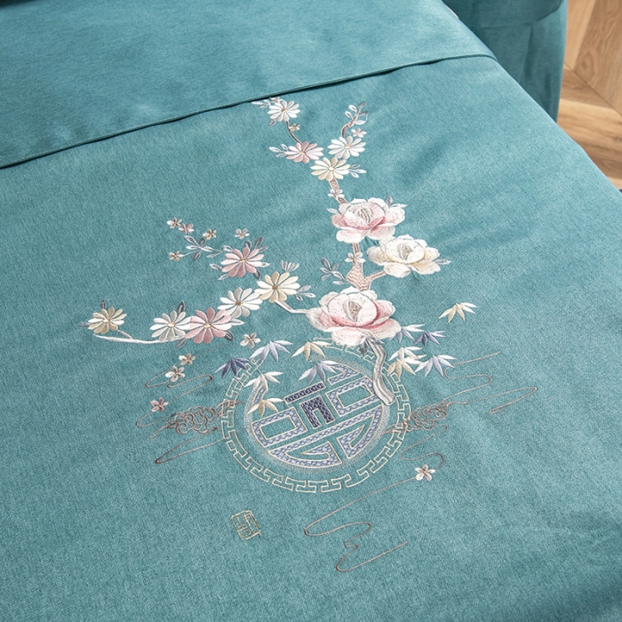 91家纺网 家纺一手货源 找家纺 不打烊家纺 2021新款美容床罩 四季如春-孔雀绿