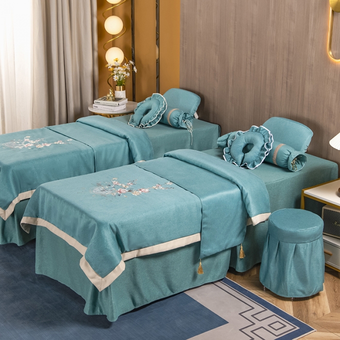 91家纺网 家纺一手货源 找家纺 不打烊家纺 2021新款美容床罩 四季如春-孔雀绿