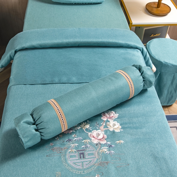 91家纺网 家纺一手货源 找家纺 不打烊家纺 2021新款美容床罩 四季如春-孔雀绿