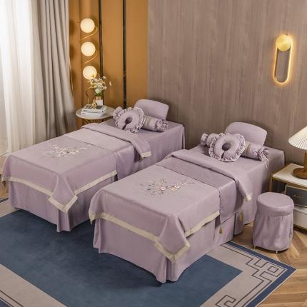 不打烊家纺 2021新款美容床罩 四季如春-浅紫色