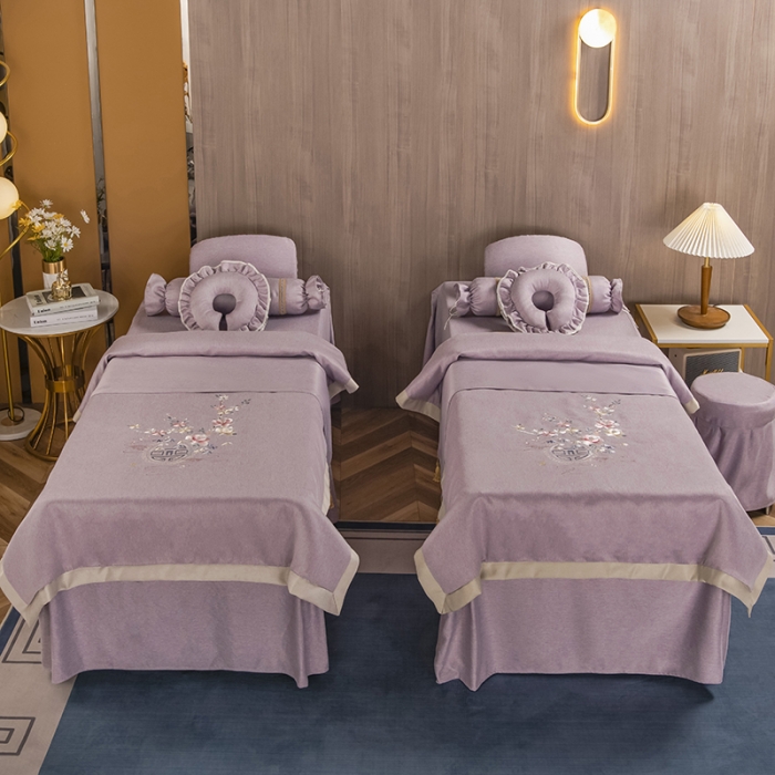 91家纺网 家纺一手货源 找家纺 不打烊家纺 2021新款美容床罩 四季如春-浅紫色