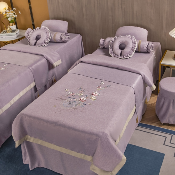 91家纺网 家纺一手货源 找家纺 不打烊家纺 2021新款美容床罩 四季如春-浅紫色