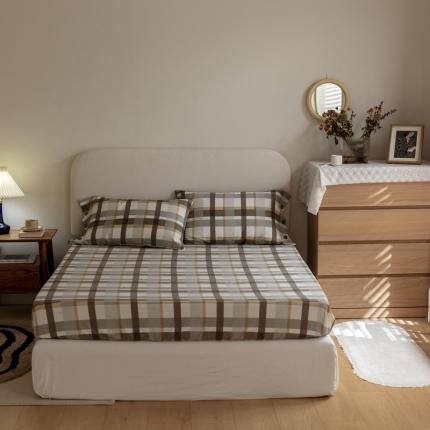 寐眠  2021新款全棉磨毛印花床笠 遇见-米可灰