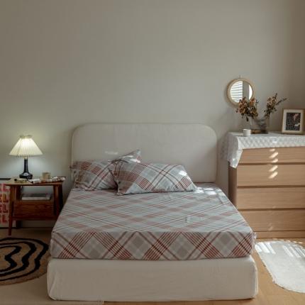 寐眠  2021新款全棉磨毛印花床笠 遇见-千鸟格棕