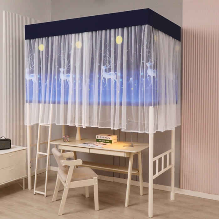 91家纺网 家纺一手货源 找家纺 迷仙巢家纺 2021新款落地学生蚊帐 LD月光鹿