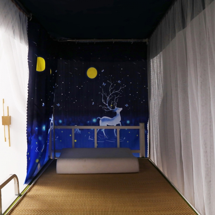 91家纺网 家纺一手货源 找家纺 迷仙巢家纺 2021新款落地学生蚊帐 LD月光鹿