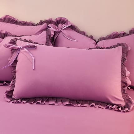 莉莉安家纺 2023新款悦色系列纯色磨毛单枕套 黛紫