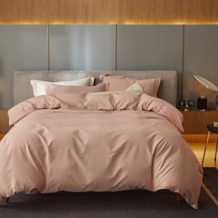 91家纺网 家纺一手货源 找家纺 涞澳家纺 2021新款50支磨绒纯色四件套-风格一 夹心粉