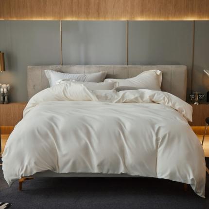 91家纺网 家纺一手货源 找家纺 涞澳家纺 2021新款50支磨绒纯色四件套-风格一 雪白