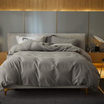 91家纺网 家纺一手货源 找家纺 涞澳家纺 2021新款50支磨绒纯色四件套-风格一 雁灰