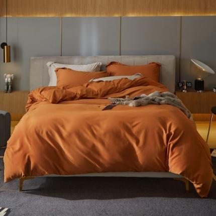 涞澳家纺 2021新款50支磨绒纯色四件套-风格一 赤提